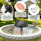 Bird Bath Water Agitator with Round 99.99% Pure Copper Disk, Battery Powered Bird Bath Circulator, Quiet Waterproof Mover Keeps Water Fresh for All Season Use (Black Rock) - Image 6