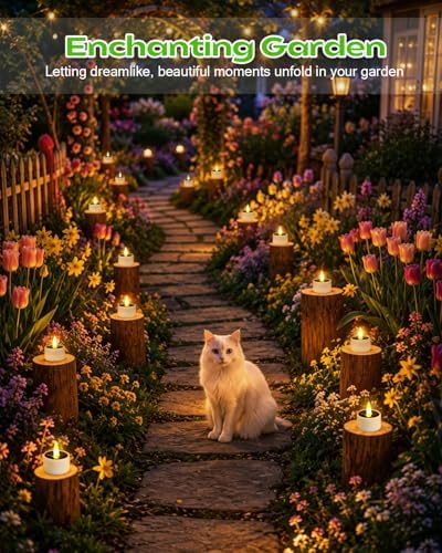 12 Pcs Solar Tea Lights Outdoor Waterproof LED Little Solar Votive Candles - Image 7