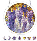 Acrylic Puzzles Suncatcher Window Hanging, 83 Pieces Wisteria Flowers Puzzle, Suncatcher for Doors Garden, Mother's Day Christmas Birthday Gifts for Women Men (L - 8.9 * 8.9 in) - Image 2