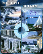 OZS 4 Pack 320 LED Solar String Lights Outdoor Waterproof, Cool White - Image 6