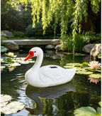 Solar Garden Goose Statue Decoration,Realistic Floating Swan Decor for Ponds & Pools,Lifelike White Duck Pool Float Decoration,Floating LED Solar Pool Lights - Image 6