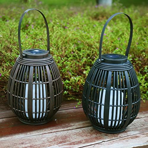 Rattan Solar LED Lantern – Waterproof Outdoor Decorative Lights for Garden, Patio, Ambient Lighting - Image 4