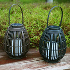 Rattan Solar LED Lantern – Waterproof Outdoor Decorative Lights for Garden, Patio, Ambient Lighting - Image 4
