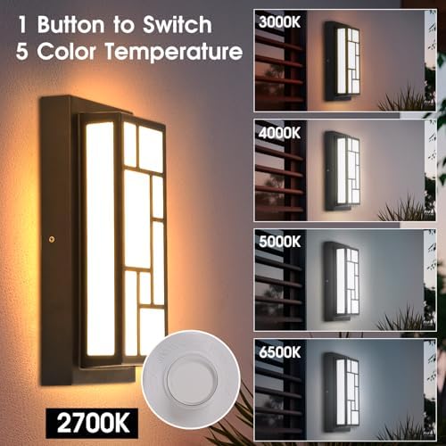Energetic 5CCT Porch Lights Outdoor 13 in Exterior Low Profile Wall Sconce - Image 2