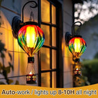Hot Air Balloon Solar Lantern with Flickering Flame, One-Piece Glass Hanging Solar Light, Waterproof Outdoor Garden Patio Porch Yard Decor, Gift for Women Mom Grandma - Image 4