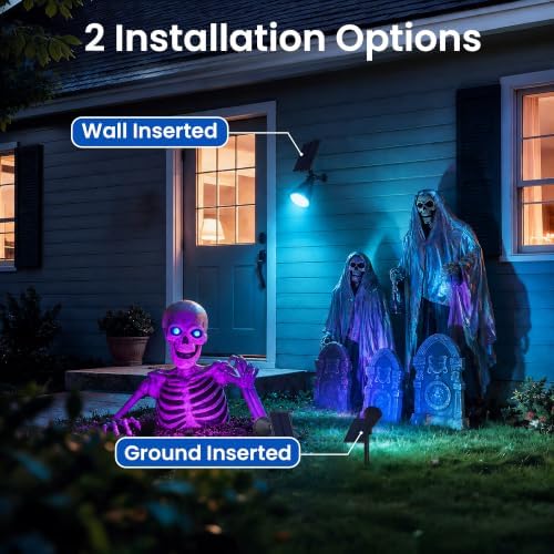 JEJOT 2 Pack Solar Spot Lights Outdoor Waterproof with Focus Beam - Image 2