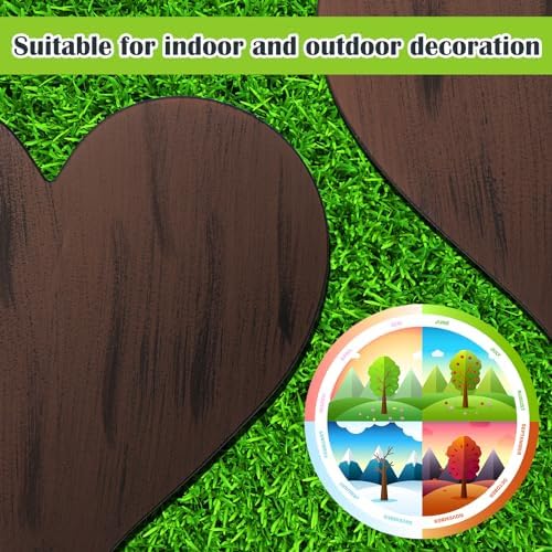 Tandefio 3 Pcs Heart Garden Stepping Stones 12 Inch, Cast Iron, Dark Brown - Image 3