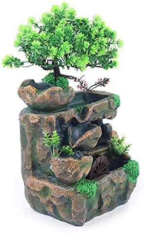Indoor Water Fountain Mini Desktop Fountain Waterfall Small Rockery with LED Light for Home Office Bedroom Desk Decoration - Image 7