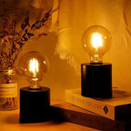 JHY DESIGN Set of 2 Black Metal Table Lamp Battery Powered 7" Tall Cordless Lamp Light with Edison Style Bulb Battery Operated Great for Living Room Bedroom Weddings Parties Indoors Outdoors - Image 6