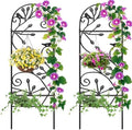AMAGABELI 2 Pack Garden Trellis for Climbing Plants Outdoor Trellis 46" x 15" Climbing Rose Trellis Metal Trellis for Vines Flower Patio for Grape Cucumber Clematis Decorative Trellis Black by AMAGABELI+GARDEN+%26+HOME