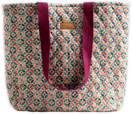 Maison d' Hermine Shopping Bags Cotton Quilted Tote Bag with Zipper Pockets by MaisondHermine