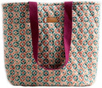 Maison d' Hermine Shopping Bags Cotton Quilted Tote Bag with Zipper Pockets by MaisondHermine