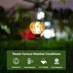 2 Pack Dragonfly Hot Air Balloon Solar Lantern Outdoor Waterproof, Glass Balloon Lanterns for Outside, Decorative Hanging Solar Lights Patio Garden Yard Gift for Women Moms - Image 6