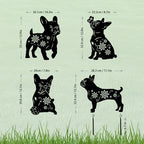 4 Pack Bulldog Metal Garden Decorative Stakes, Weather Proof Puppy Silhouette Statues for Yard, Patio,Outdoor Decor for Bulldog Lovers and Pet Owners - Image 4