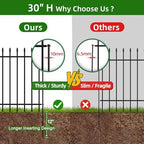 Decorative Metal Garden Fence 30" x 16', Outdoor Fence Border with Stakes - Image 4