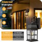 2-Pack Outdoor Wall Sconces, 100% Aluminium Oil-Rubbed Bronze Exterior Light Fixtures Wall Mount, Waterproof &Anti-Rust Outside Wall Lanterns Porch Lights for House Garage Doorway, Bulbs Not Included - Image 2