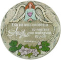 Cottage Garden for He Will Order His Angels to Protect - Psalm 91:11 - Multicolor 9 Inch Stone Outdoor Weathered Garden Stepping Stone by CottageGarden