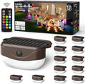 12 Pack Color Changing Solar Fence Lights with Remote, Solar Deck Lights by Unknown