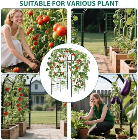 Garden Arch Trellis for Raised Beds, 7.3 ft Plant Support for Cucumbers, Melons, Vegetables, Peas, Tomatoes & Climbing Vegetables, Outdoor Rust-Resistant Trellis for Vertical Growing - Image 3