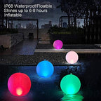 Rukars Floating Ball Pool Light Solar Powered 4 PCS, 14 Inch Inflatable Hangable IP68 Waterproof Rechargeable Color Changing Led Glow Globe Pool - Image 6