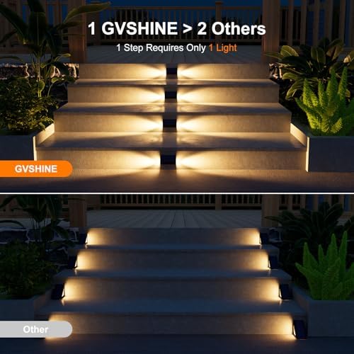 12-Pack Solar Step Lights, Waterproof, Warm White Dual-Sided Glow - Image 4