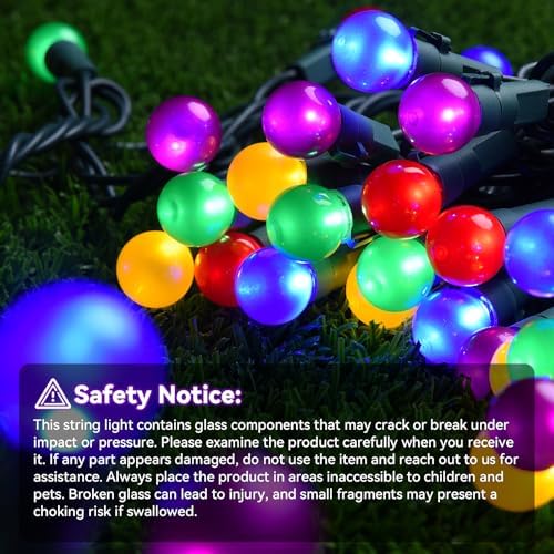 Christmas Lights Outdoor 19Ft 70 LED Chritmas Globe String Lights with Pearlized Glass Bulb UL Certified Christmas Tree Lights for Tree Decor - Image 4