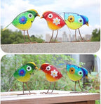 Bird Garden Decor Set of 3 Metal Glass Outdoor Yard Art Patio Lawn Decor - Image 6