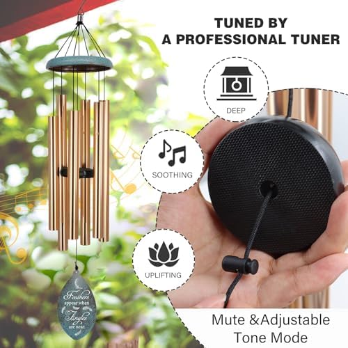 ASTARIN Deep Tone Memorial Wind Chimes Personalized, Sorry for You Loss Bereavement Gifts, Outside Condolence Wind Chime for Loss of Mother Father, 35" Three Colors, Produced in Texas - Image 4