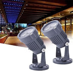 2pcs 3W Led Beam Light - Rotation Spotlight, LED Outdoor Spotlight Floodlight, IP65 Waterproof Advertising Billboard Spotlight, for Lawn Garage Patio Illumination(White,3W(85-265V)) by Unknown