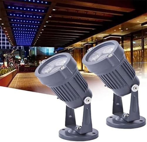 2pcs 3W Led Beam Light - Rotation Spotlight, LED Outdoor Spotlight Floodlight, IP65 Waterproof Advertising Billboard Spotlight, for Lawn Garage Patio Illumination(Warm White,3W(12V)) by Unknown