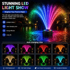 Pond Fountain Aerator with Lights RGB Light 1HP 750W 110V Fountain - Image 3
