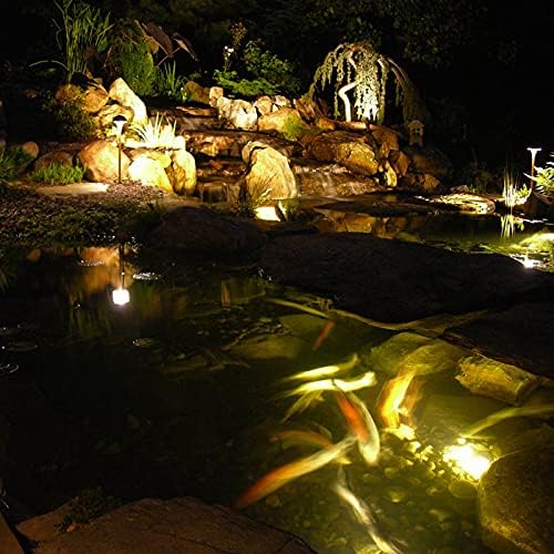 Solar Pond Lights,Colamarine KOI Pool Fountain Lights IP68 Waterproof Warm White Underwater Submersible Amphibious Solar Spotlight 6LEDs Outdoor Landscape Lamp Auto ON/Off for Garden Pond - Image 6