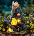 Candieslife Solar Bear Garden Statue with Glowing Beehive & Cub - Outdoor LED Figurine Decor for Patio, Lawn, Yard Art - Unique Birthday Housewarming Gift for Women, Mom, Father by Candieslife