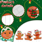 3 Pack Metal Christmas Yard Signs Decor for Multiple Stacked,Voumsil Christmas Yard Stakes with Gingerbread Man Fall Yard Decor for Outside Garden Yard Lawn Porch - Image 3