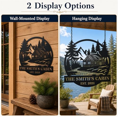 Personalized Cabin Metal Sign, Custom Family Name Rustic Wall Art for Cabin, Custom Campsite Wall Decor, Mountain Trail Art, Family Camper Sign, Rustic Cabin & Lodge Decor for Dock, Deck, Entryway - Image 4