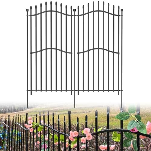 No Dig Garden Fence 48" H x 18'L Decorative Yard Dog Outdoor Panels by Bilibompa
