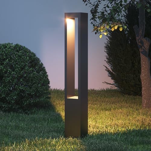 Modern LED Landscape Path Lights - Waterproof Aluminum Walkway Bollard Lighting Fixture for Garden, Patio, Porch, Courtyard - IP54 Outdoor Pathway Lighting by Unknown