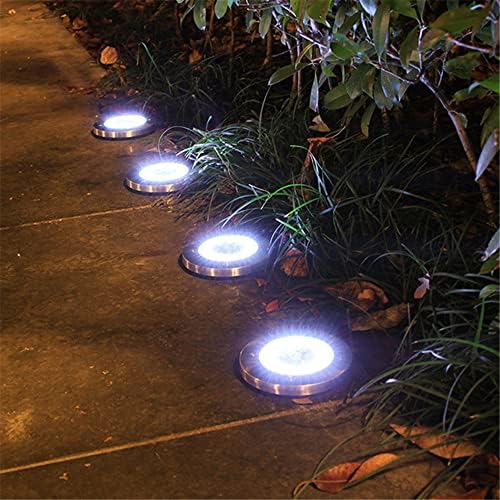 Solar Ground Lights, 10 LED Solar Powered Disk Lights,IP65 Solar Outdoor Lighting, Solar Landscape Lighting Decoration for Garden Driveway Walkway Pathway Yard Patio Lawn(Cool White) 10 Pack - Image 7
