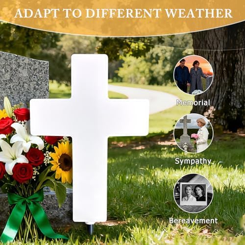 Solar Cross Light, Grave Decorations for Cemetery Memorial - Image 5