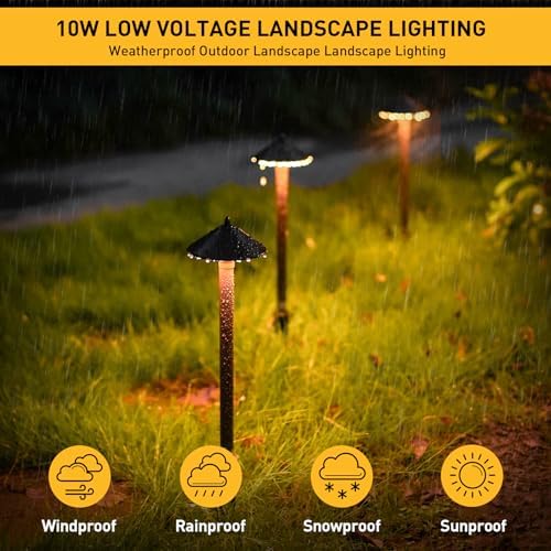 Malibu Low Voltage Pathway Lights, 10W Pro Style Halogen Landscape Lighting, 6Pack 2700K Warm White Path Light, 12V AC Bronze Outdoor Walkway Lights for Yard Garden 8308-9103 - Image 3
