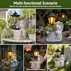 Solar Angel Outdoor Garden Statues with Lantern & Flower Pot - Image 4
