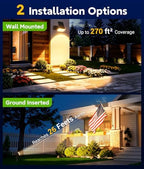 LETMY Solar Lights Outdoor Waterproof IP65, 4 Pack Solar Spot Lights Outdoor with 14 Big LEDs, 2-in-1 Wall Lights & 2 Modes Solar Landscape Spotlights for Pathway Yard Decor Garden Gifts (Warm White) - Image 4