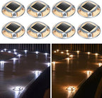 AGPTEK Solar Driveway Lights Outdoor 8 Pack, 2 Color Modes LED Deck Dock by AGPTEK