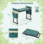 Goplus Garden Kneeler and Seat, Foldable Garden Bench for Kneeling & Sitting, Widened 8" EVA Soft Foam Pad, Heavy-Duty Garden Stool w/ 2 Large Tool Pouches, Gardening Gift for Women Men Seniors - Image 3