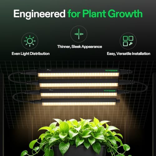 VIVOSUN T5 Grow Lights for Indoor Plants, 3000K Full Spectrum, 1FT, 4-Pack - Image 2