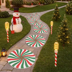 Dunzy 6 Pcs Peppermint Outdoor Decor Christmas Stepping Stone, 8", Sty2 - Image 5