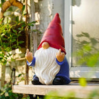 Middle Finger Gnome Statue 12.4in, Large Naughty Garden Gnome Statue Decoration and Lawn Ornament - Funny Garden Gnomes for Outdoor or Home Decor - Image 3