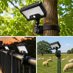 Strap-On Solar Lights Outdoor, Quick-Release Zip Tie Mount Motion Sensor Security Light, 3-Way Mounting Holes, 360° Adjustable LED Solar Fence Lights for Tree, Pole, Balcony Railing, T-Post & Camping - Image 4
