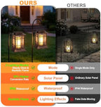 Brightever 4 Packs Solar Lanterns Outdoor Waterproof, Upgraded Flickering Flame Solar Lantern Lights with Handle, Auto On/Off Hanging & Standing Lantern for Yard Garden Table Decor, Bronze - Image 7
