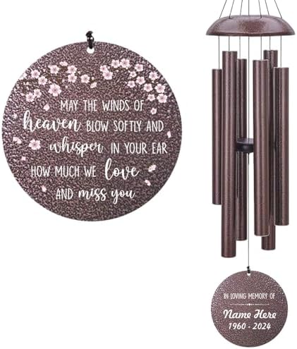 Personalized Wind Chimes Peach Blossom Memorial Wind Chime by ExtrabilyOfficial